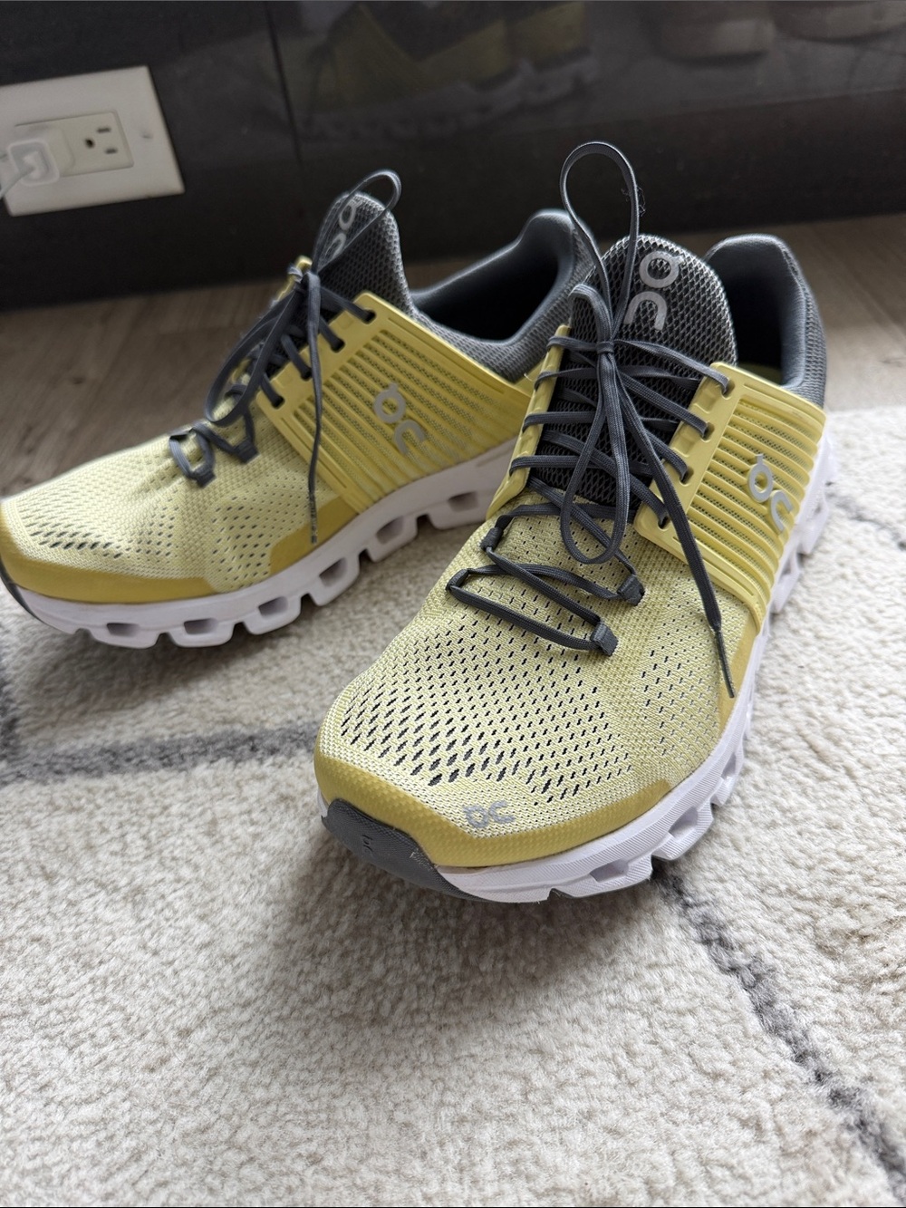 On Running Men’s Yellow and Gray Athletic Shoes